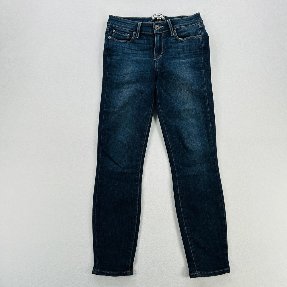 Paige Verdugo Crop Skinny Jeans Womens 27 Blue Stretch Denim Dark Wash Pants